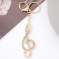 Rhinestone Music Note Keychain Luxury Metal Bag Charm