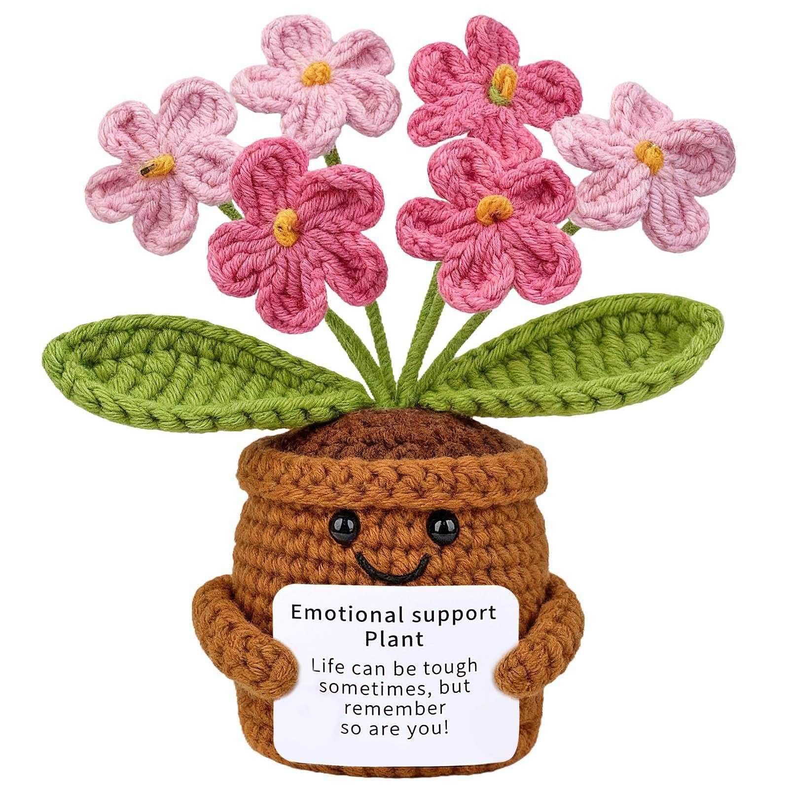 Handmade Crochet Flower Pot Positive Desk Decor