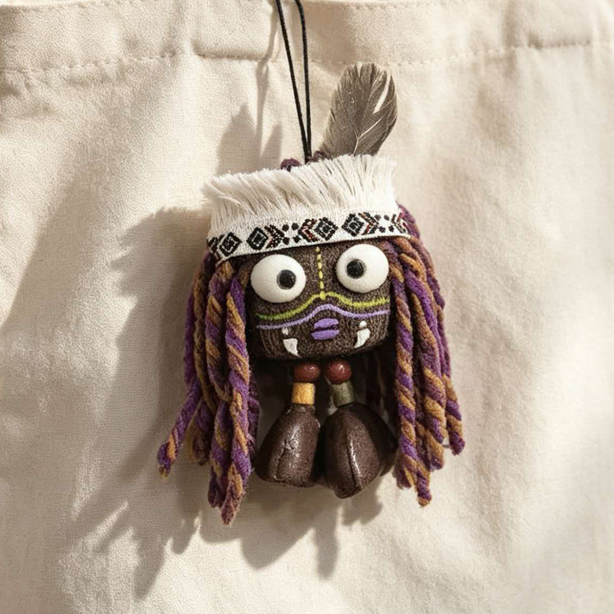 Handmade Tribal Character Bag Charm Keychain