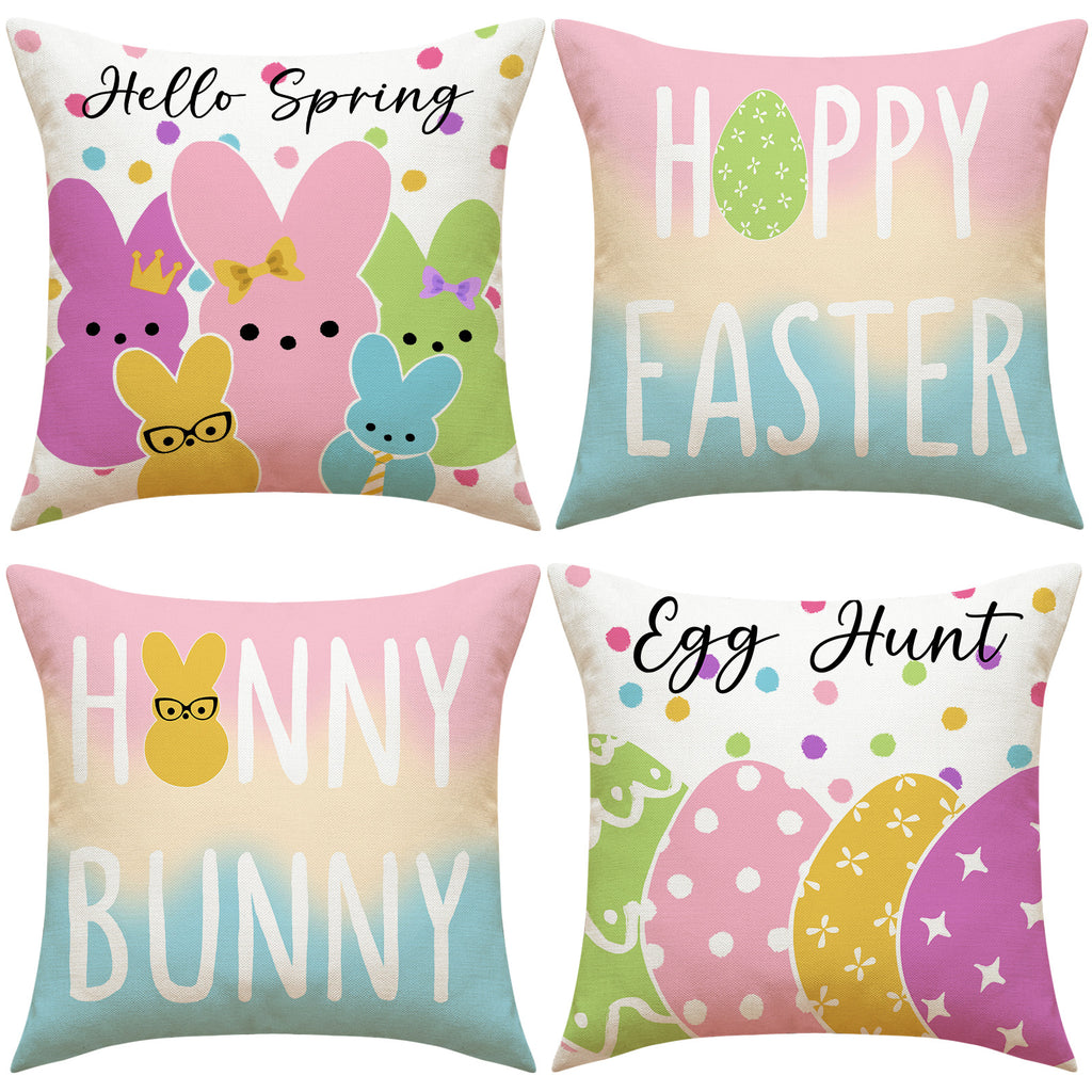 Easter Home Decorations Bunny Pillow Cover 18x18 Inch