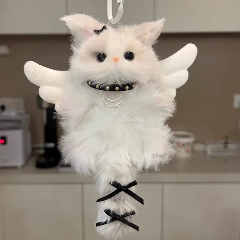 Cute Plush Cat Bag Charm Fluffy Keychain Pendant