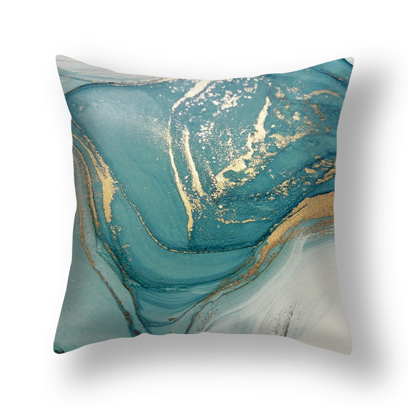 Abstract Gold Foil Linen Throw Pillow Cover 18x18 Square
