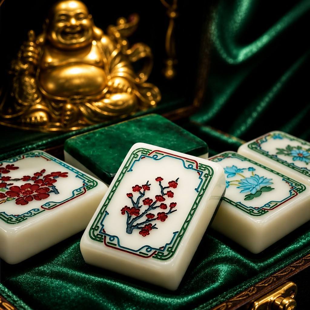 Green Jade Acrylic Mahjong Set Classic Game Tiles