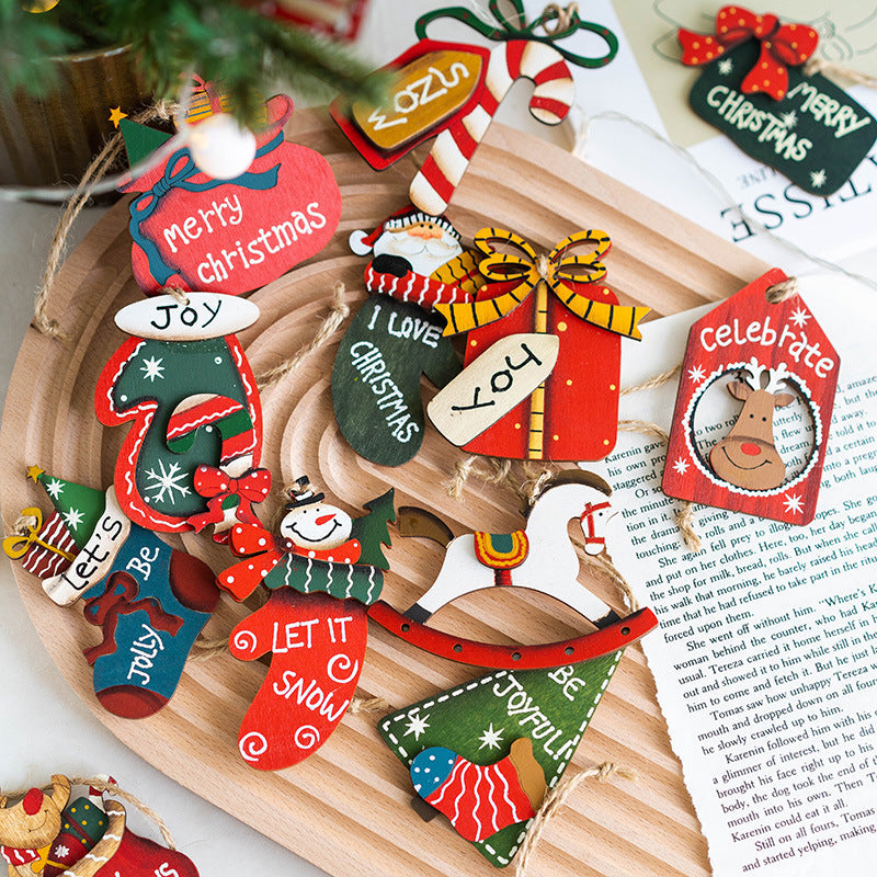 Christmas Wooden Ornament Hanging Decor Holiday Tree Decoration