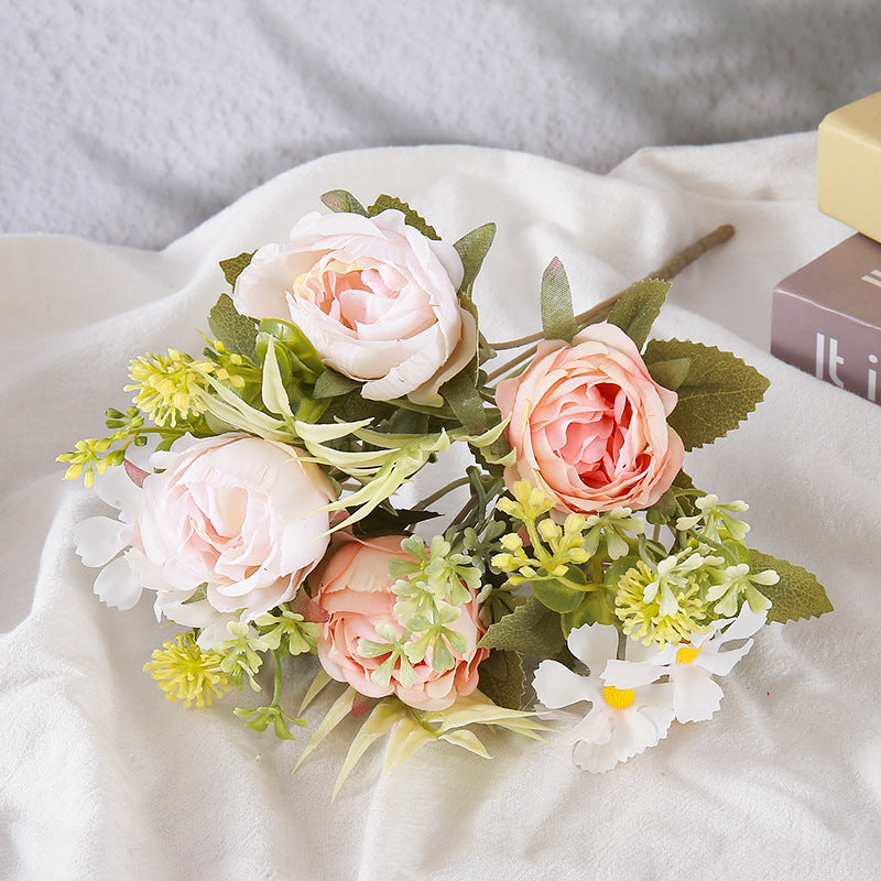 Faux Rose Bouquet Artificial Flower Bunch Home Decor