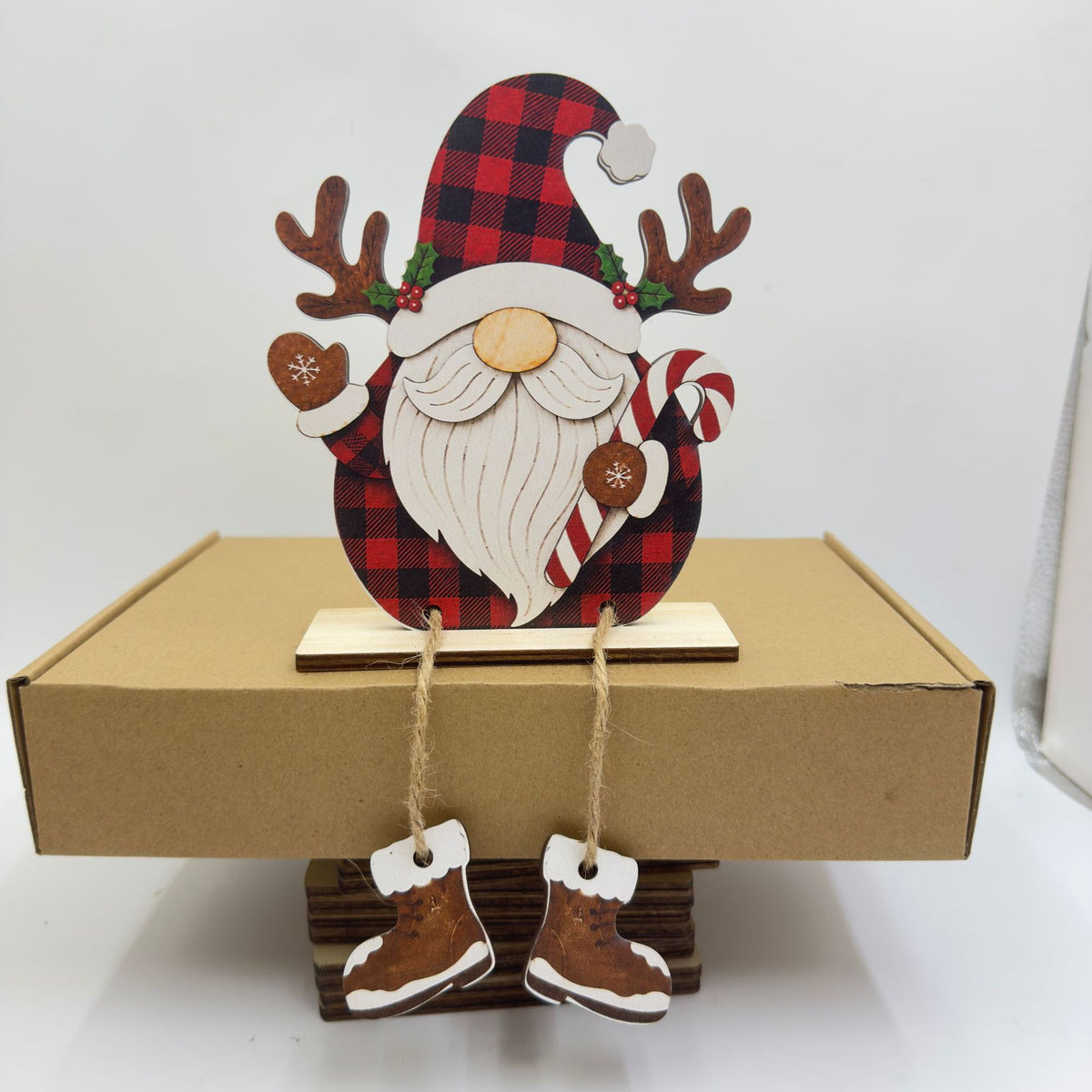 Christmas Gnome Wooden Tabletop Decor With Boots