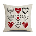 Valentine Red Heart Pillow Covers Romantic Letter Sofa Decor
