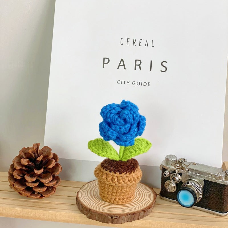 Valentine’s Day Crochet Potted Flower Gift Mini Home Decor
