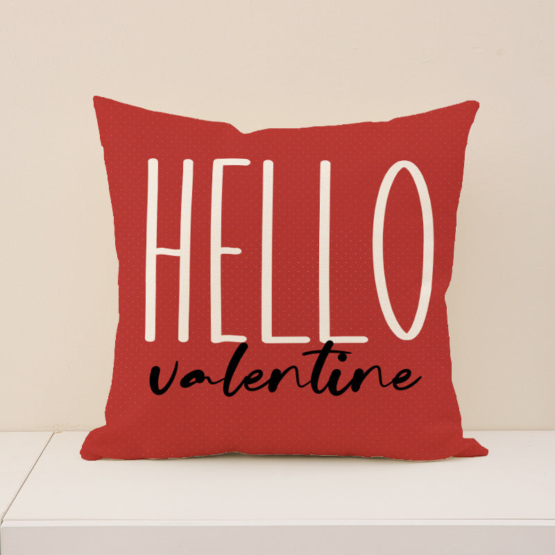 Cute Black Cat Valentine Heart Throw Pillow Cover Set