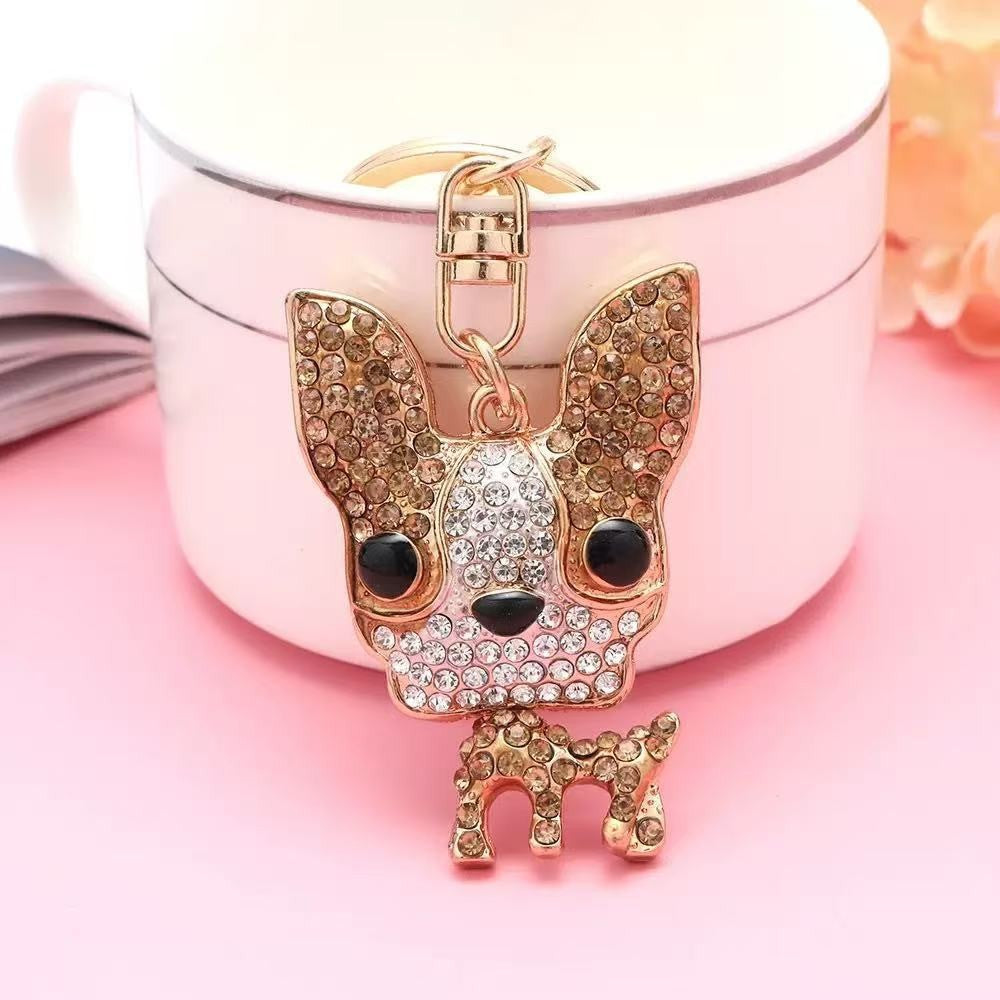 Valentine’s Day Rhinestone Dog Keychain Cute Bag Charm