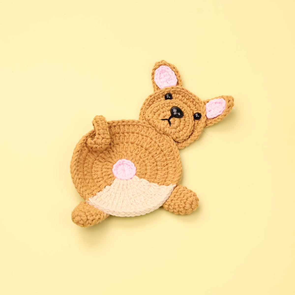 Handmade Crochet Corgi Animal Coaster Home Decor