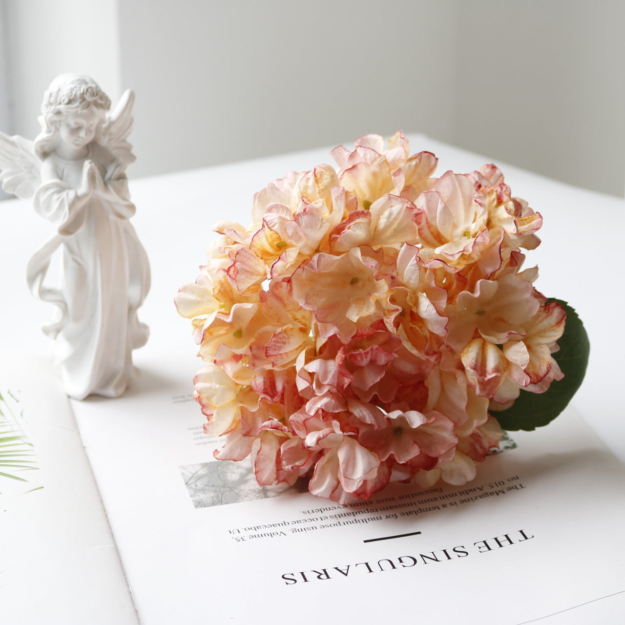 Valentine French Vintage Faux Burnt Edge Hydrangea Decor