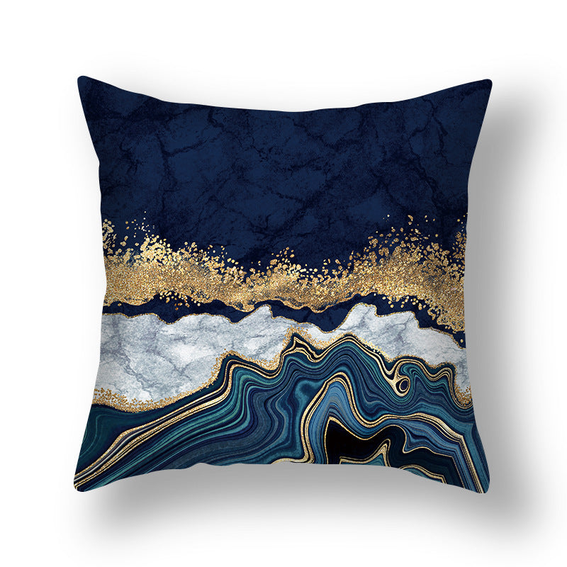 Abstract Gold Foil Linen Throw Pillow Cover 18x18 Square
