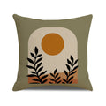 Nordic Linen Square Throw Pillow Cover with Botanical Print