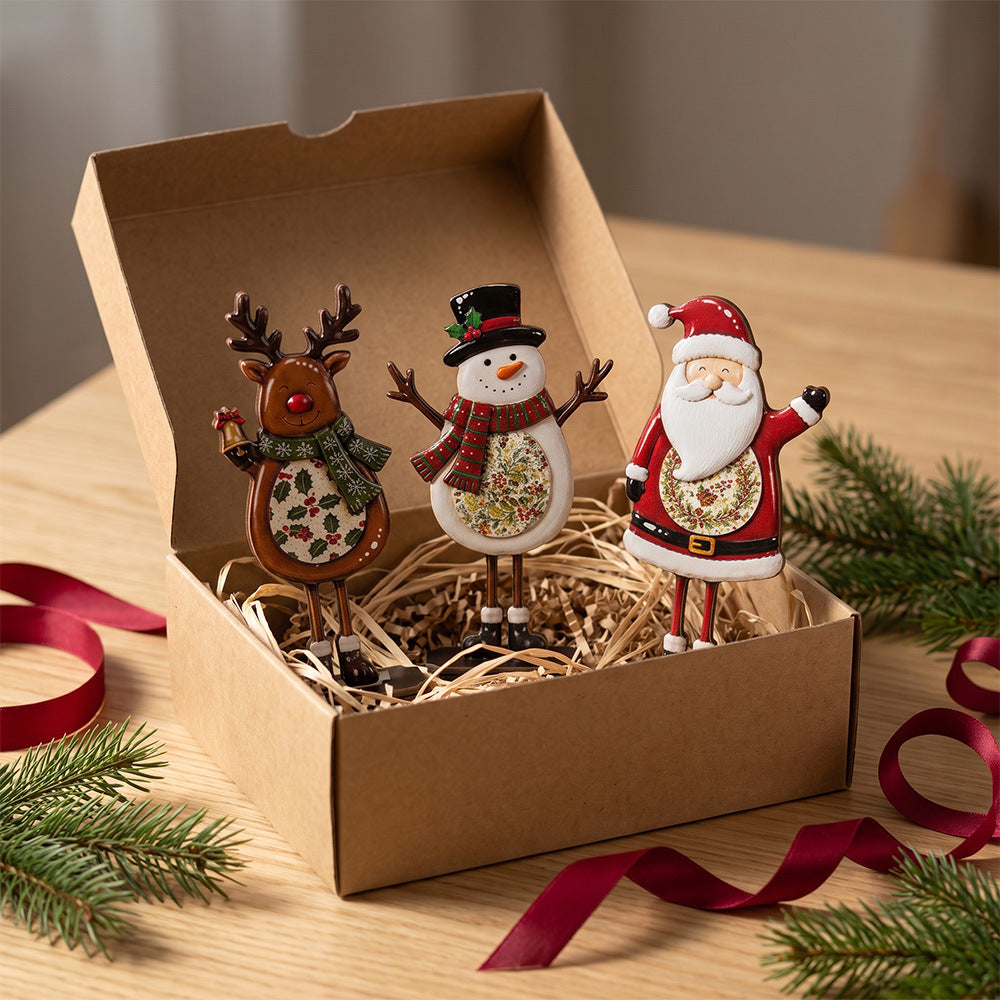 Wooden Christmas Tabletop Decor Santa Snowman Reindeer