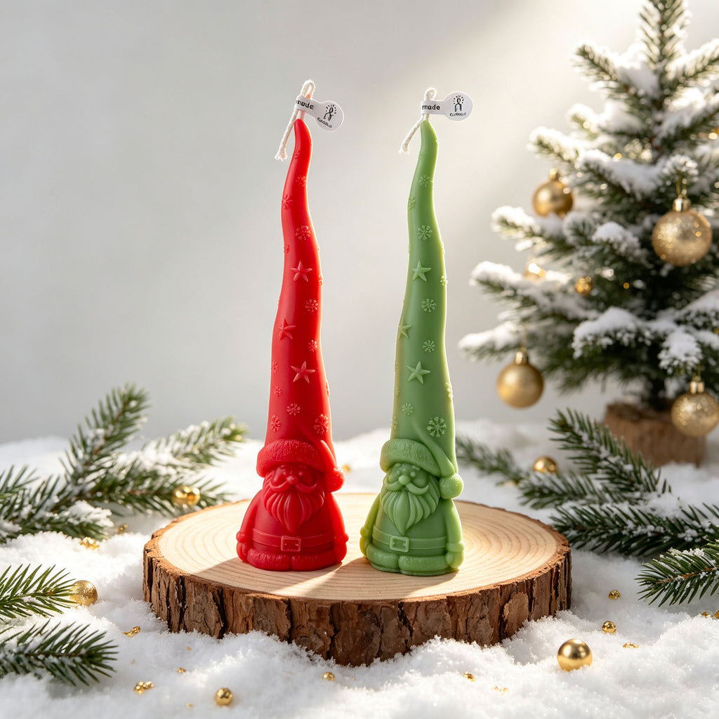 Christmas Santa Hat Candle Holiday Decorative Candle for Home Decor
