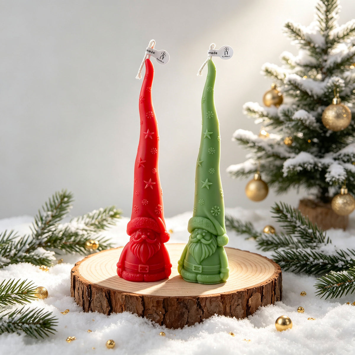 Christmas Santa Hat Candle Holiday Decorative Candle for Home Decor