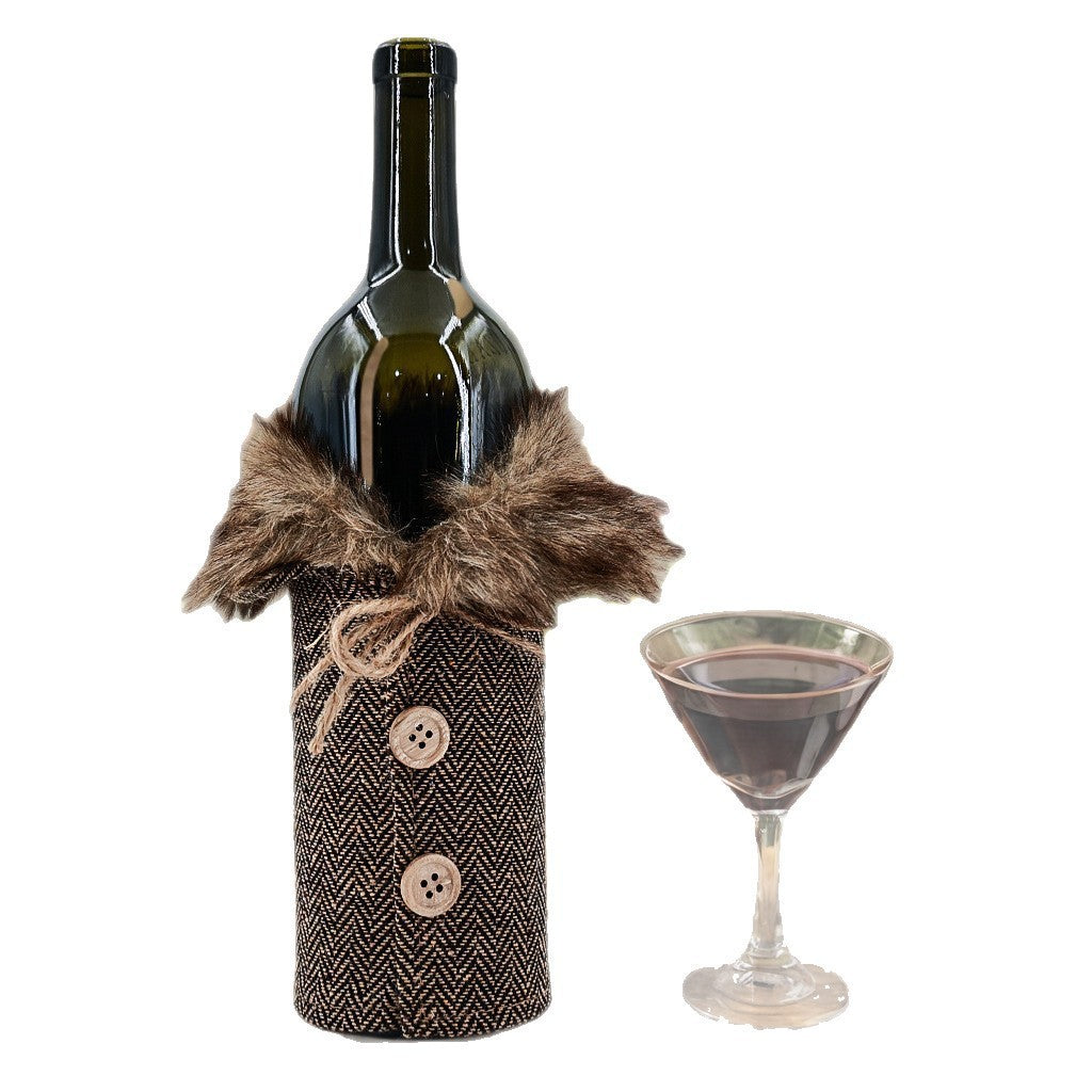 Fabric Christmas Wine Bottle Cover Holiday Table Decor