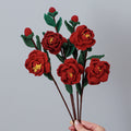 Valentine Handmade Crochet Camellia Flower Bouquet Gift