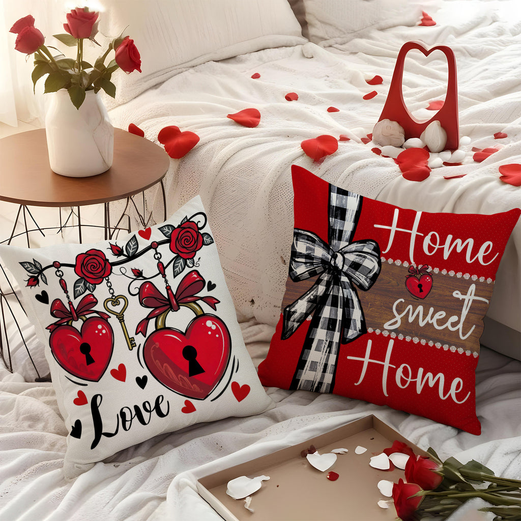 Valentine Love Lock Pillow Covers Nordic Romantic Set