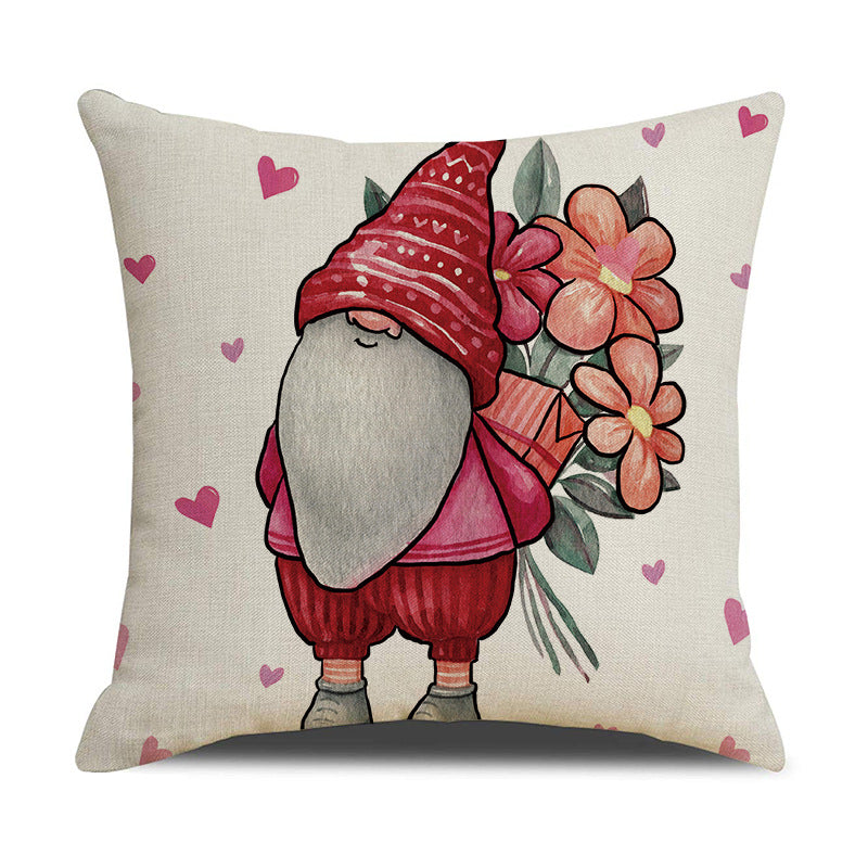 Valentine Gnome Pillow Covers Heart Decorative Home Accent