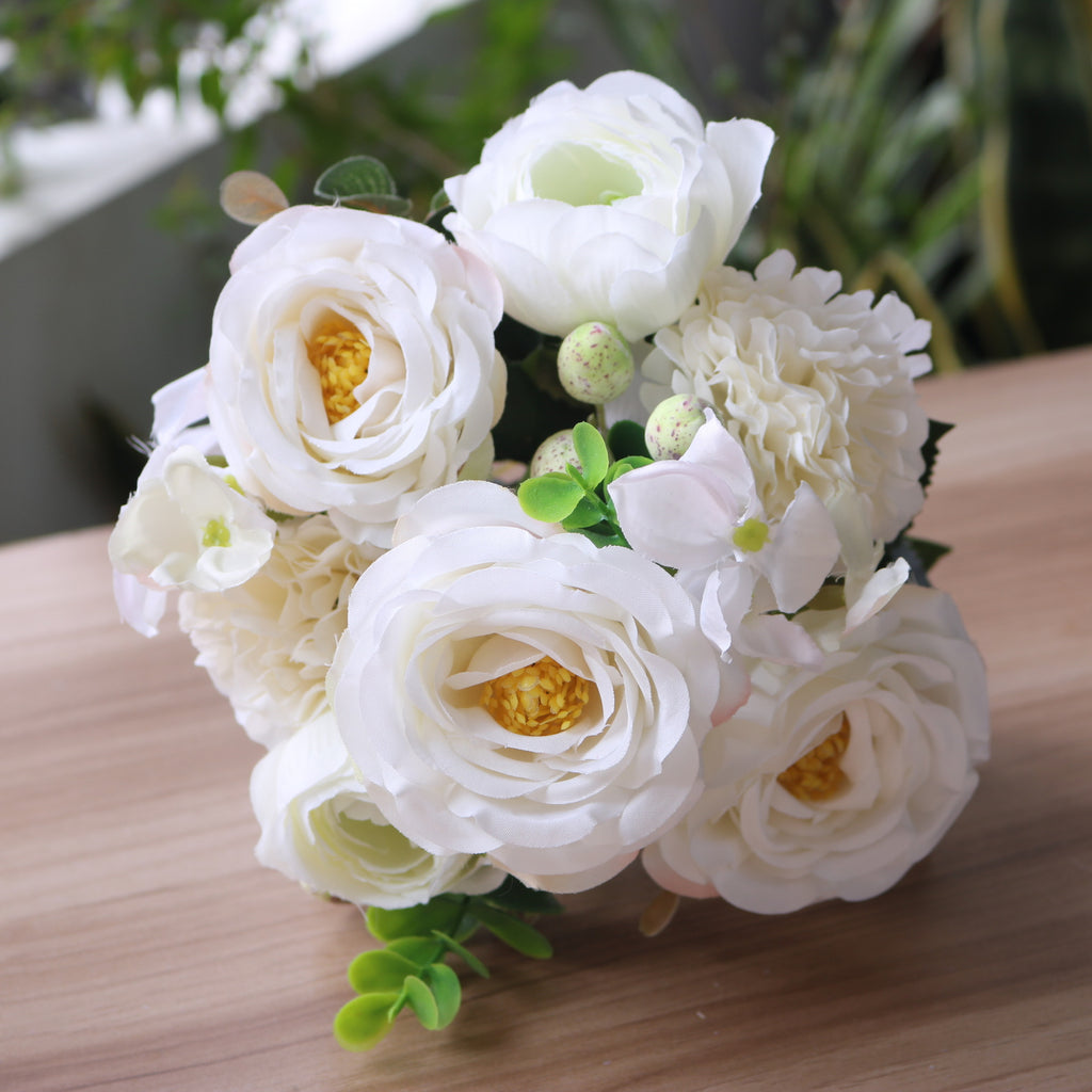 Valentine Faux Peony Camellia Floral Bouquet Wedding Decor