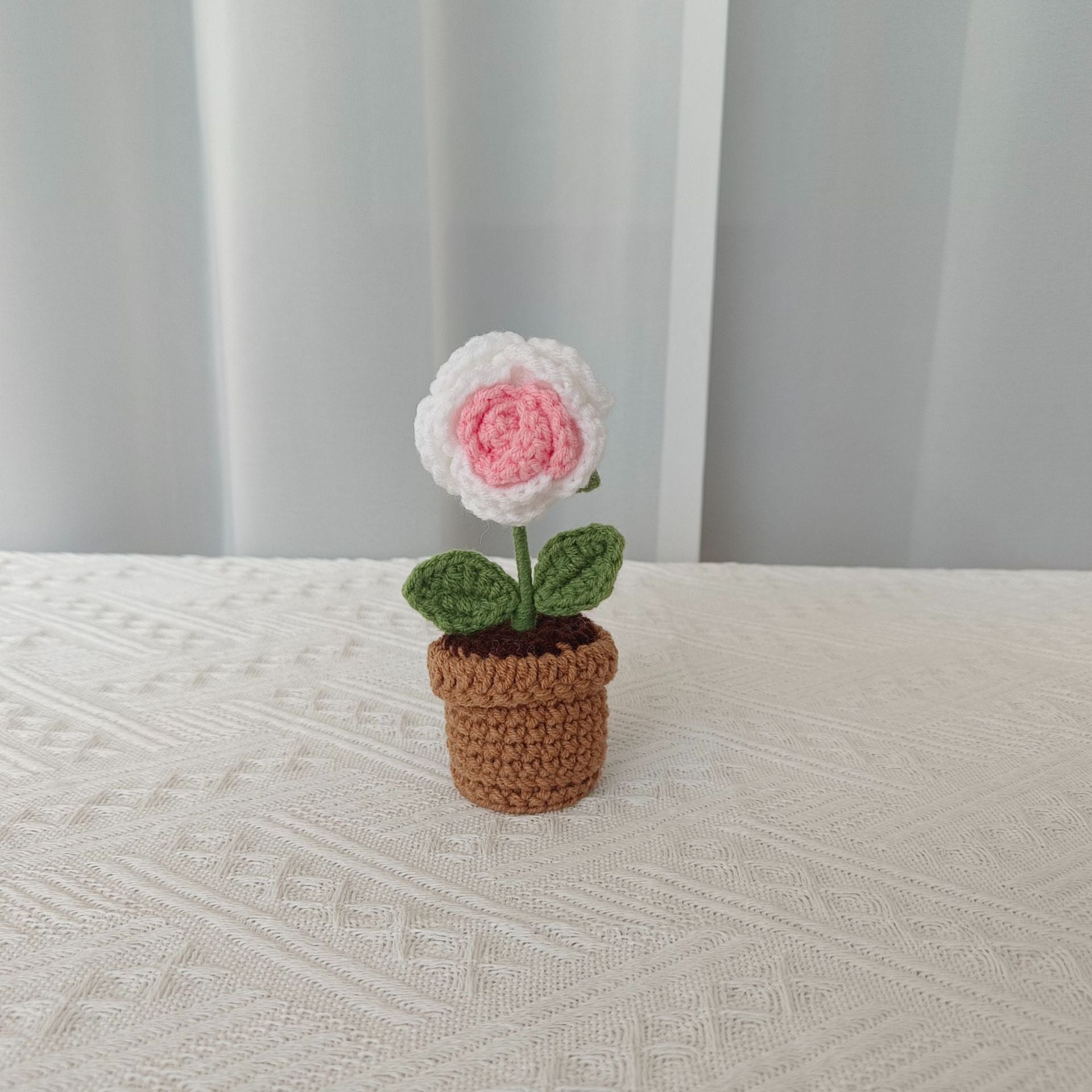 Valentine’s Day Crochet Potted Flowers Cute Gift Decor