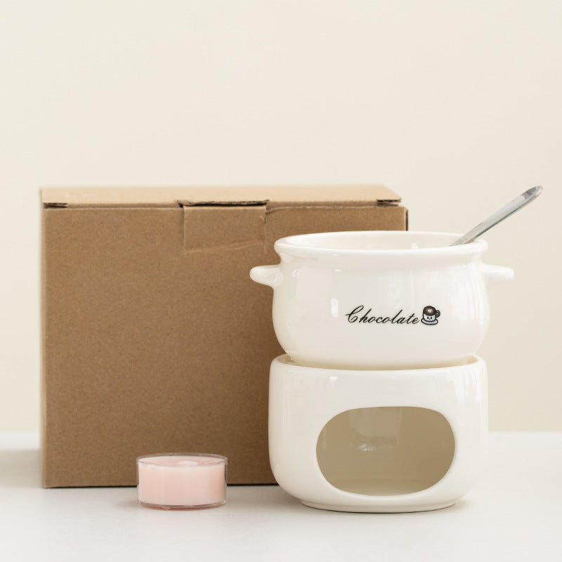 Ceramic Chocolate Fondue Mug with Hollow Warmer Base