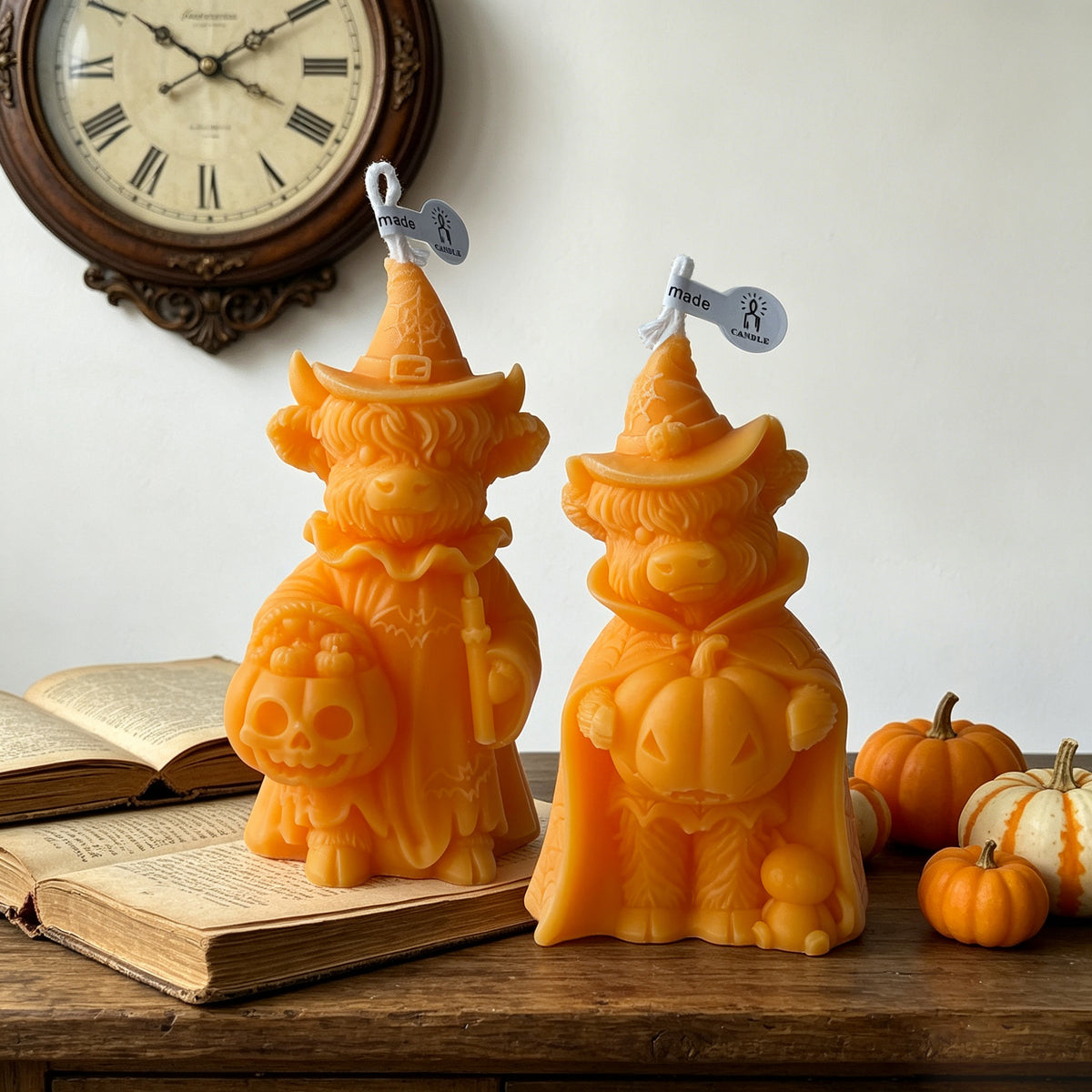 Halloween Pumpkin Witch Cow Candle Fall Holiday Home Decor