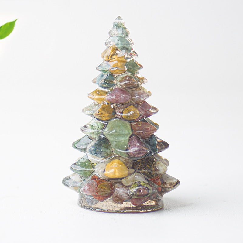 Mini Christmas Tree Resin Ornament Holiday Tabletop Decor