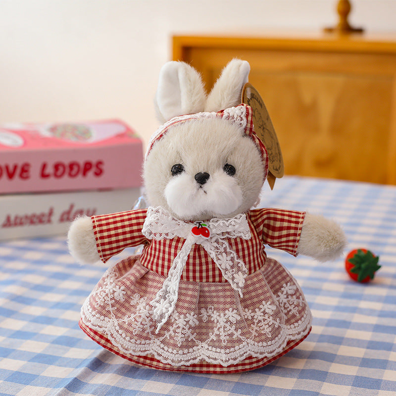 Vintage Bunny Plush Bag Charm Gift Cute Toy
