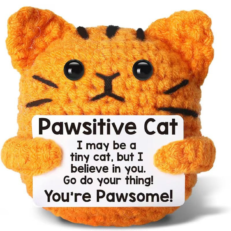 Crochet Plush Toy Cute Knitted Gift with Positive Message