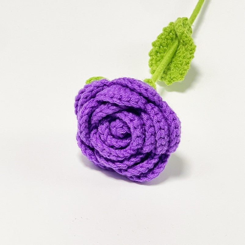 Valentine Crochet Rose Artificial Flower for Romantic Decor