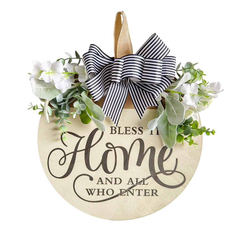 Farmhouse Welcome Front Door Wreath Hanging Decor