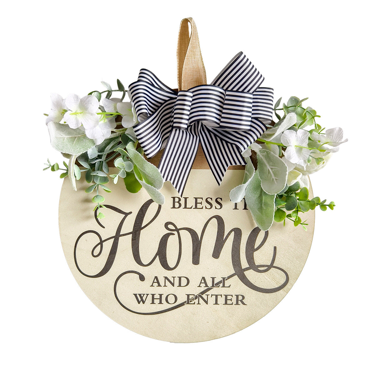 Farmhouse Welcome Front Door Wreath Hanging Decor