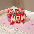 Mothers Day 3D Pop Up Card Love You Mom Floral Gift