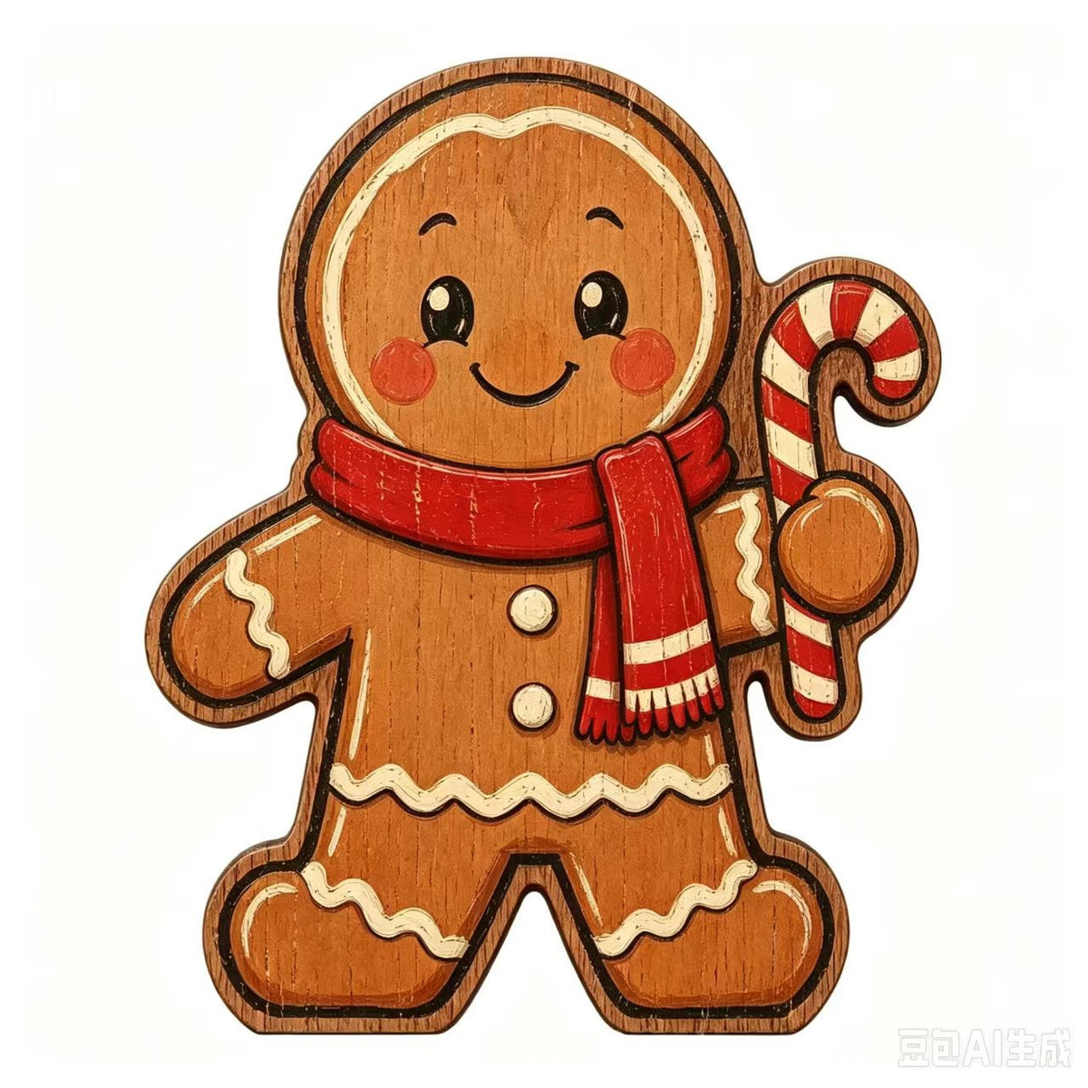 Wooden Christmas Tabletop Decor Double Sided Printed Holiday Figurine