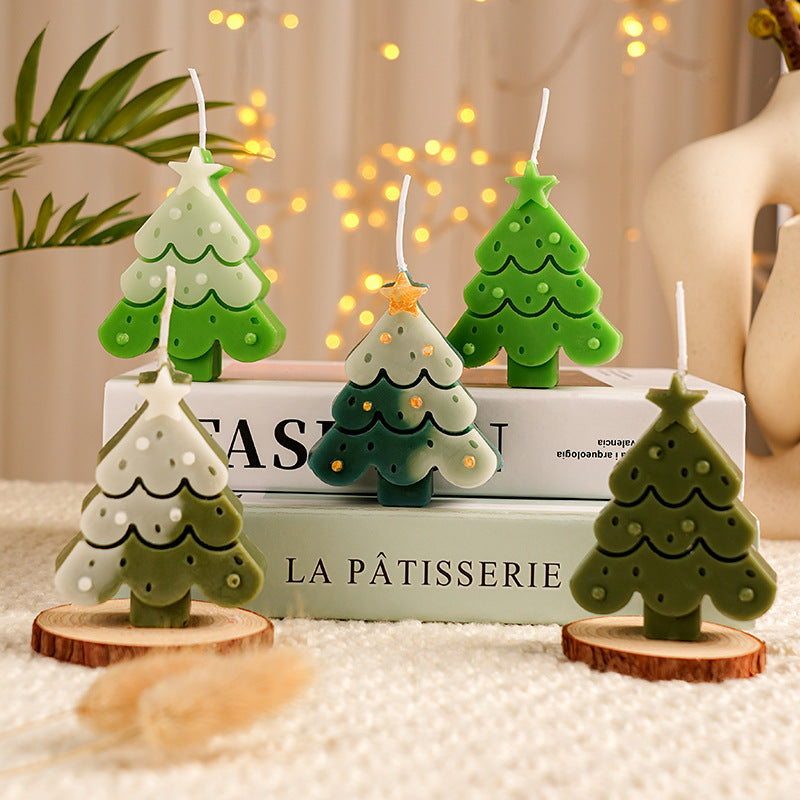 Christmas Tree Shaped Scented Candle Holiday Home Decor