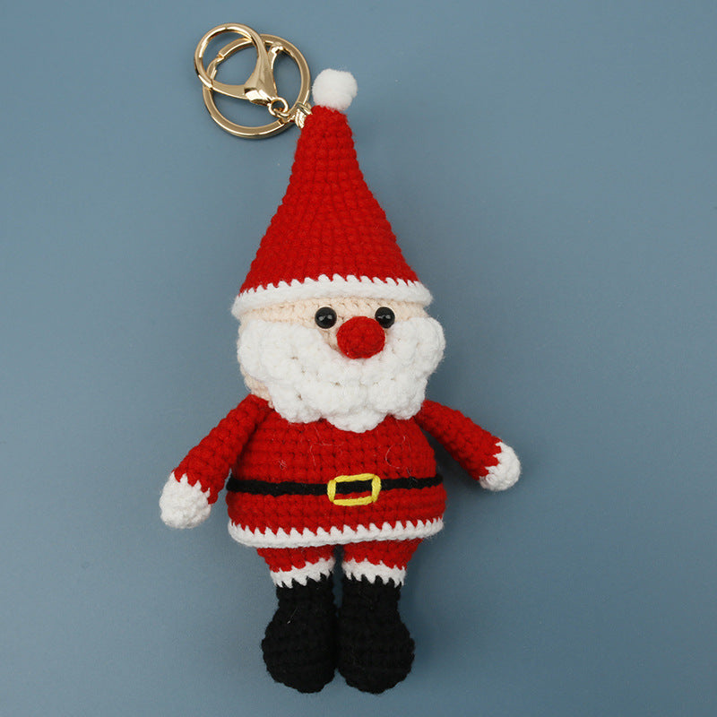 Handmade Crochet Christmas Character Hanging Keychain Holiday Gift