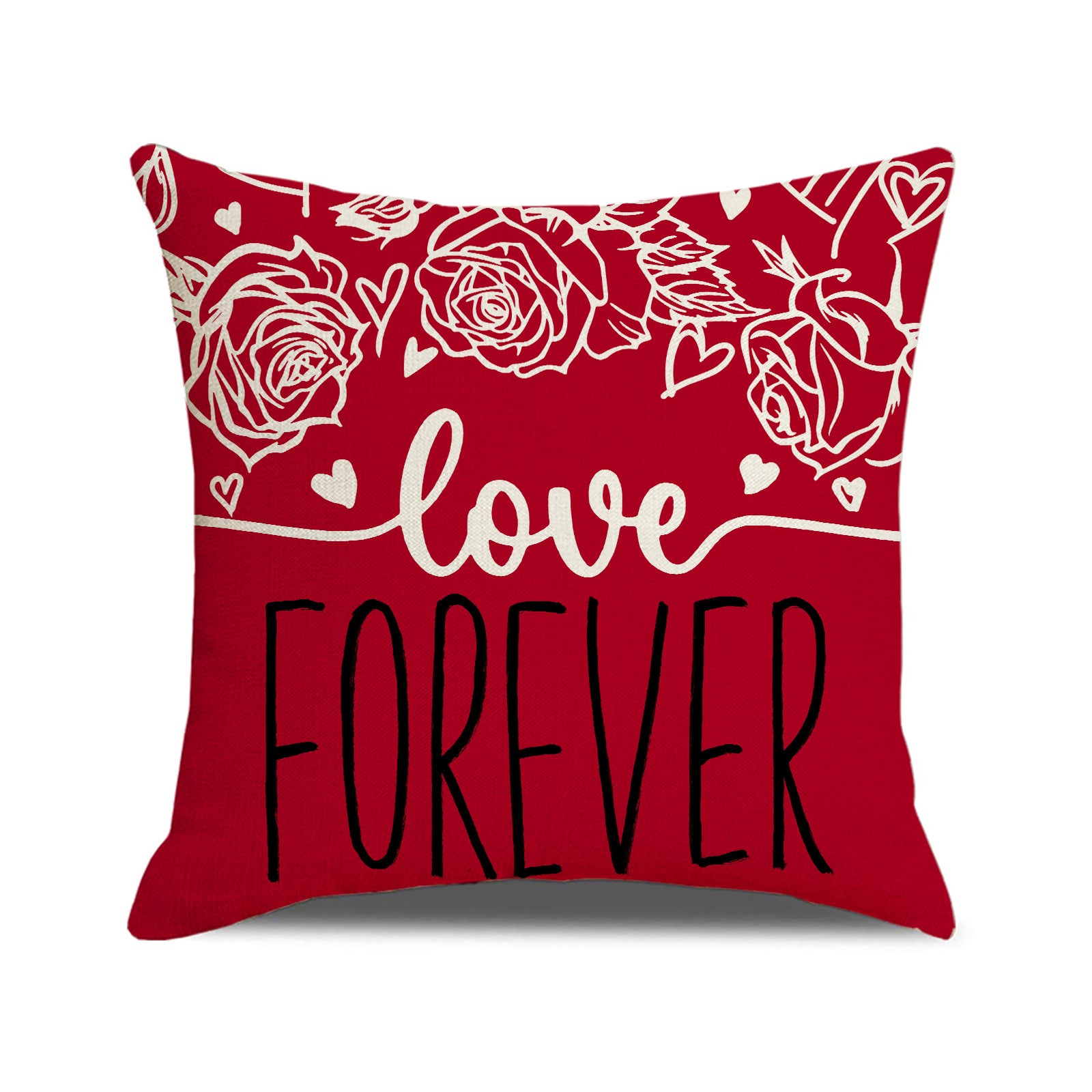 Valentine Red LOVE Pillow Covers Set Rustic Heart Decor