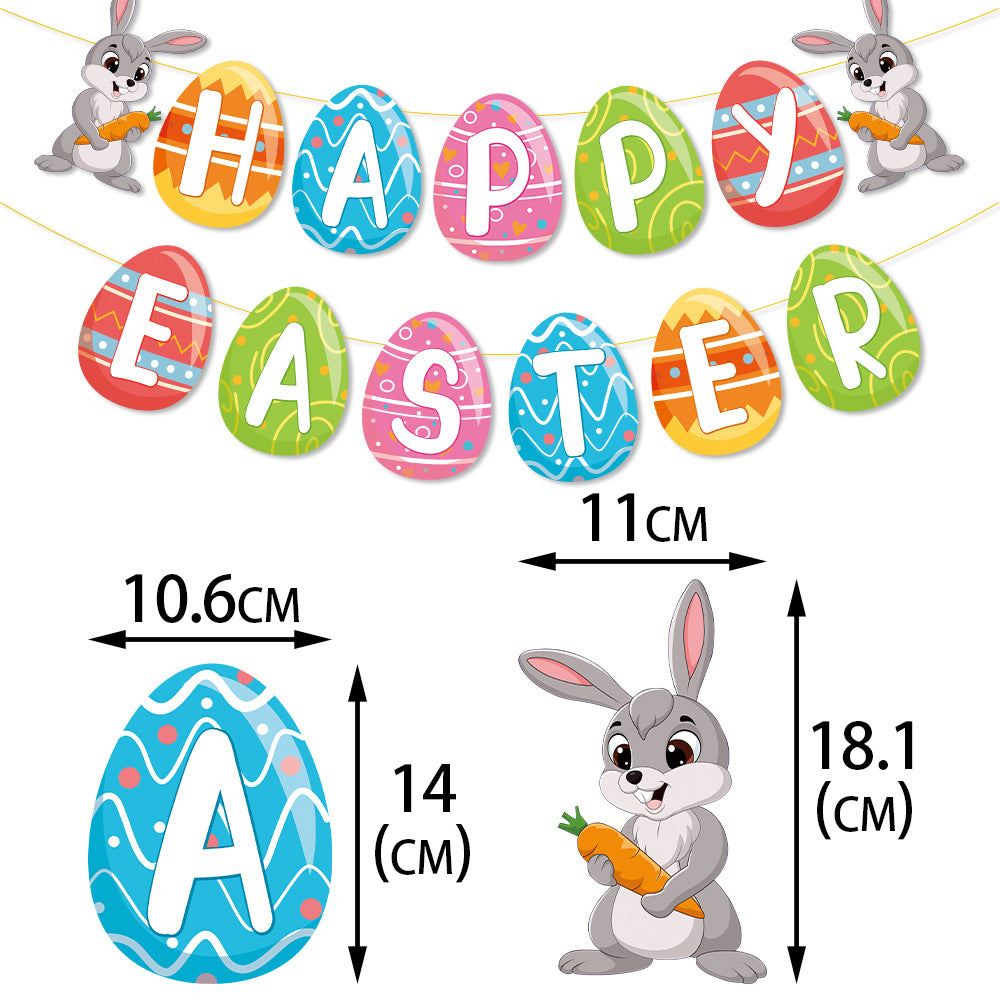 Easter Bunny Egg Banner Happy Easter Party Decor
