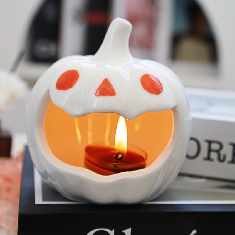Ceramic Pumpkin Candle Holder Halloween Autumn home Décor