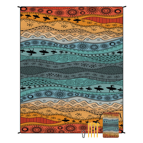 Boho Beach Blanket Waterproof Picnic Mat Outdoor Camping Rug