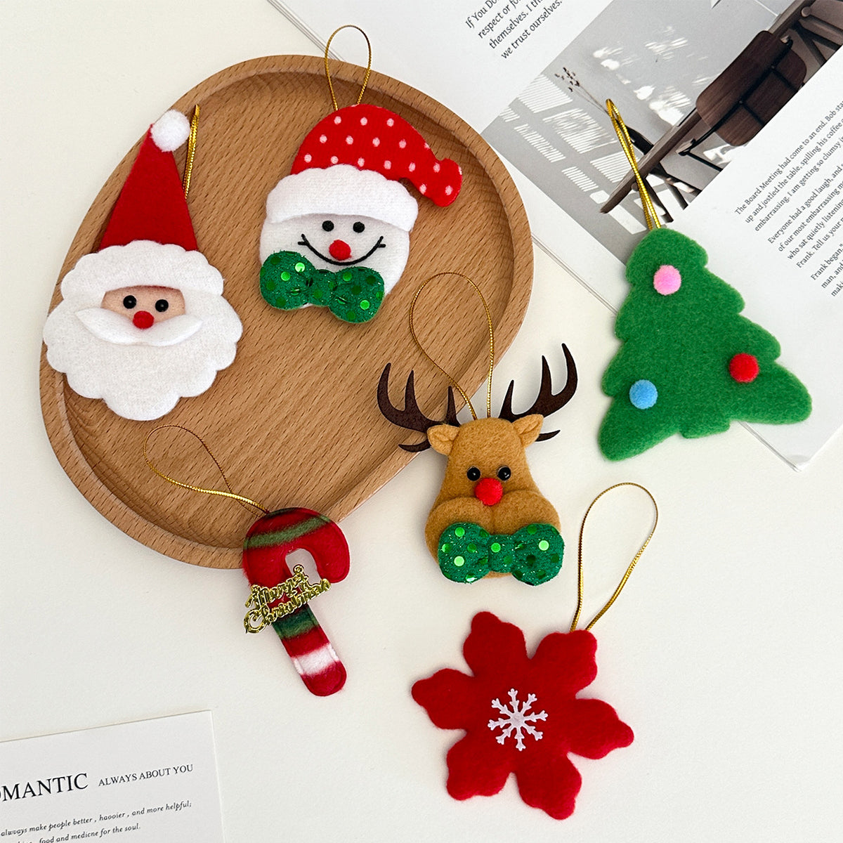 Fabric Christmas Ornaments Holiday Tree Decor