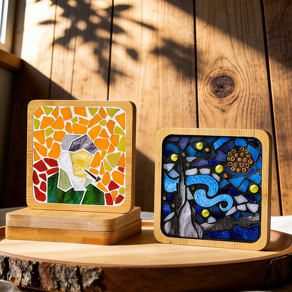 Mosaic Art Coaster Puzzle Kit Famous Painting Craft Set