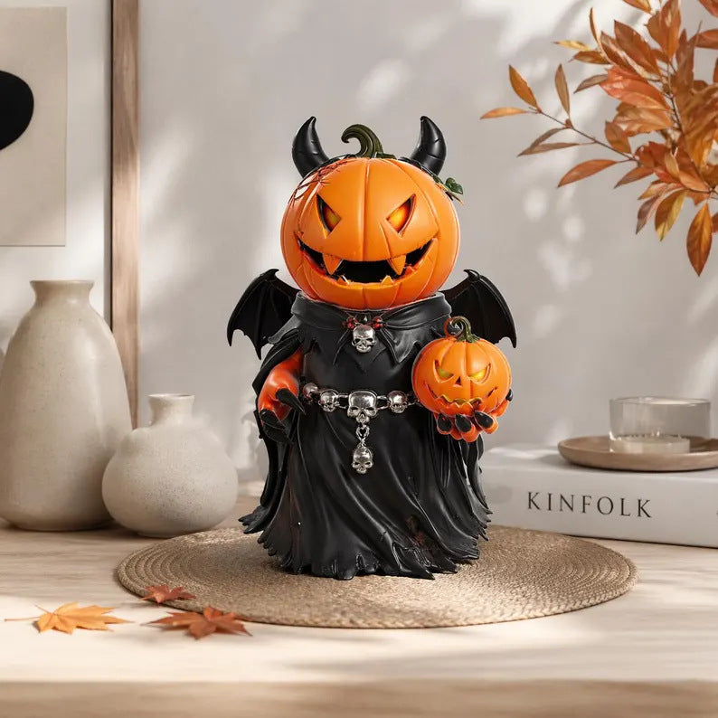 Halloween Pumpkin Devil Resin Figurine Home Decor