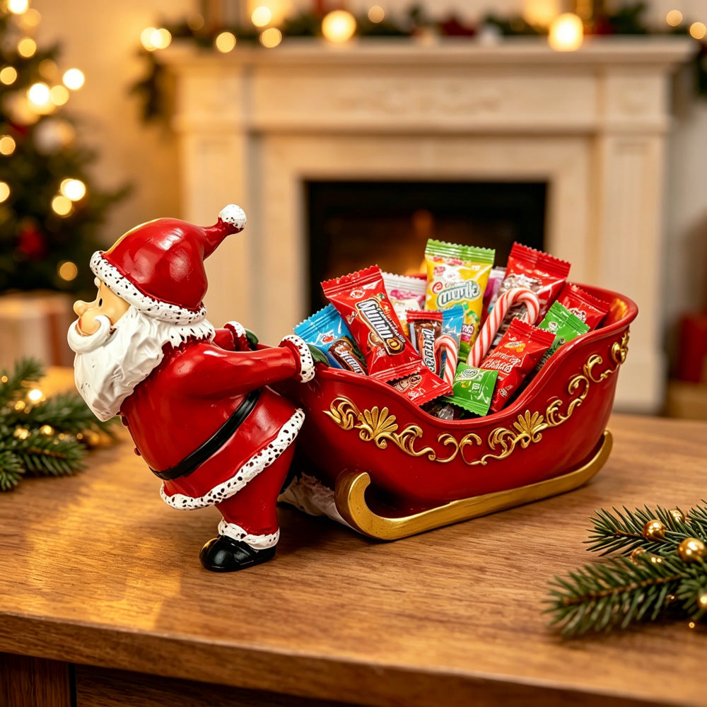 Resin Santa Claus Candy Storage Tray Christmas Tabletop Decor