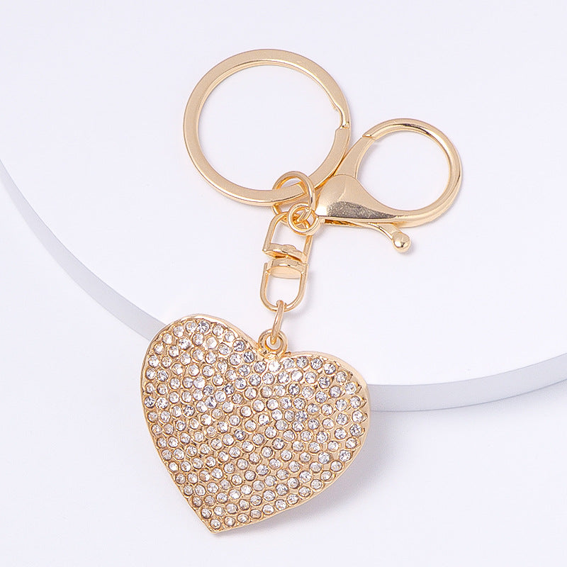 Valentine’s Day Crystal Heart Keychain Rhinestone Charm