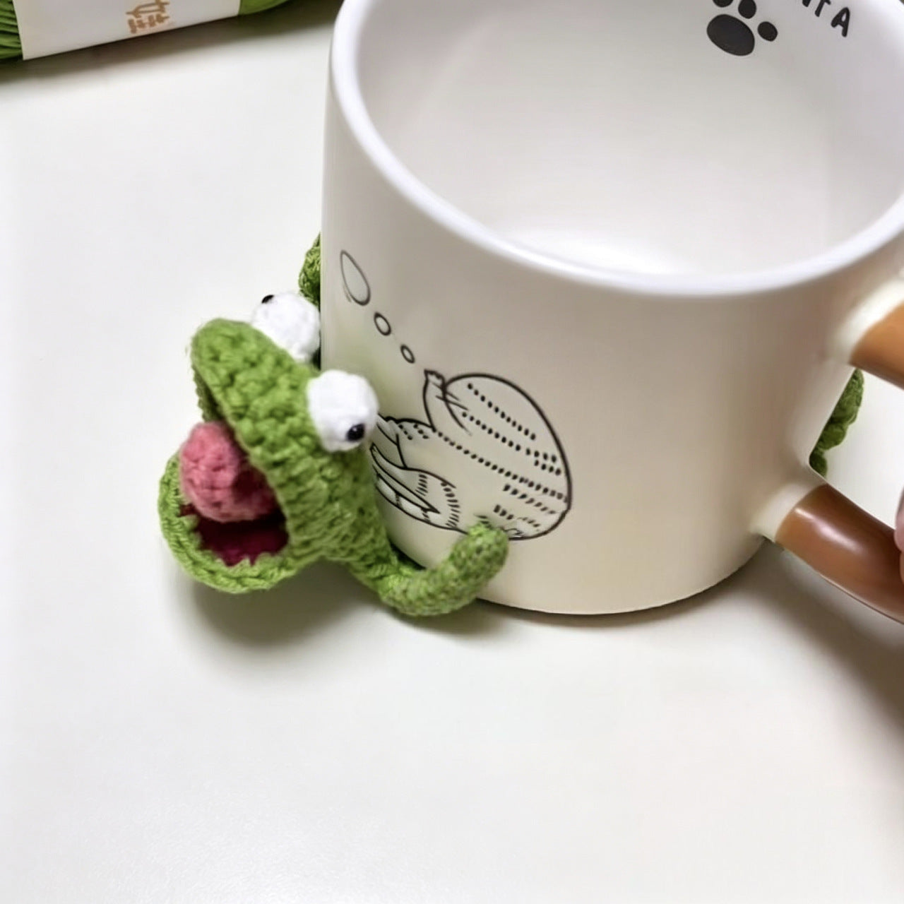 Crochet Animal Coaster Handmade Knit Mug Mat Table Decor