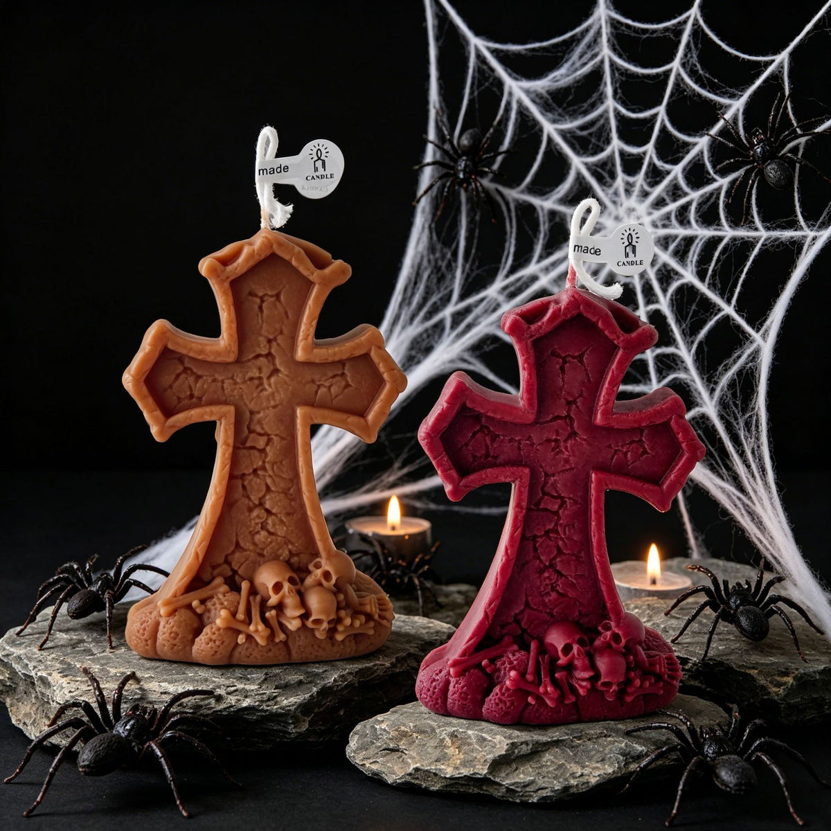 Cross Candle Halloween Decor Gothic Seasonal Home Accent Gift
